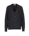 Lemaire Women Cardigan With Melange Effect In Black