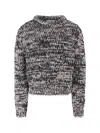 Lemaire Chunky Knit Crewneck Sweater With Ribbed Cuffs In Black