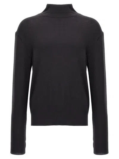 Lemaire Black Dropped Shoulder Turtleneck