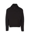 Lemaire Knitted Hooded Sweater With Ribbed Detailing In Brown