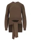 Lemaire Trompe-l'ail Panel Sweater In Brown