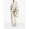 Lemaire Hooded Knitted Sweater Button Detail In Neutral