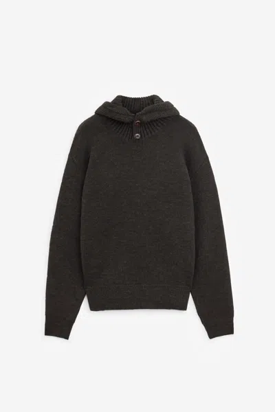 Lemaire Hooded Sweater Sweatshirt In Brown