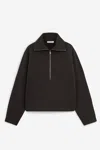 Lemaire Wool And Cotton-blend Zip-up Sweater In Black