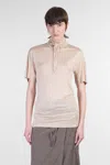 Lemaire T-shirt In Beige Silk