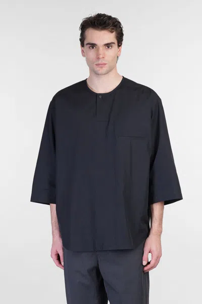 Lemaire Black Short Sleeve Henley