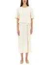 Lemaire Women T-shirt Dress With Belt In Ivory