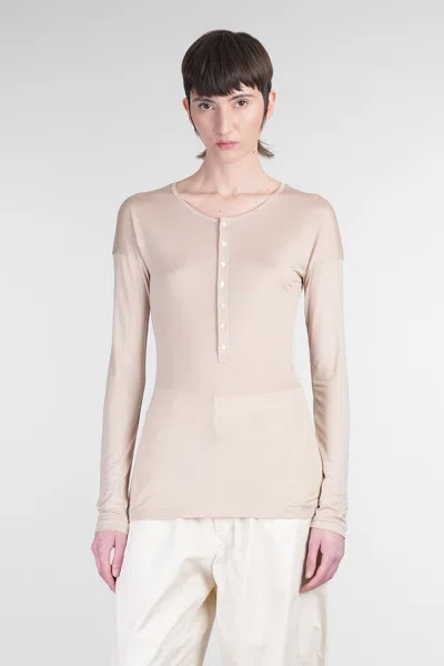 Lemaire T-shirt In Beige Silk