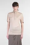 Lemaire T-shirt In Beige Silk
