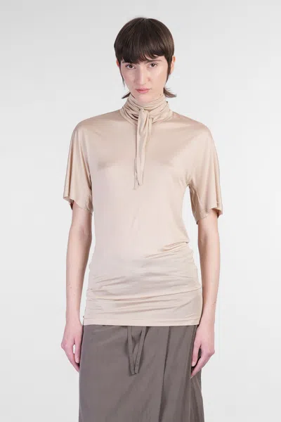 LEMAIRE T-SHIRT IN BEIGE SILK