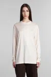 LEMAIRE T-SHIRT IN BEIGE SILK