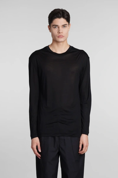 Lemaire T-shirt In Black Silk