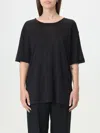 Lemaire T-shirt Aus Baumwolle Und Seide In Black