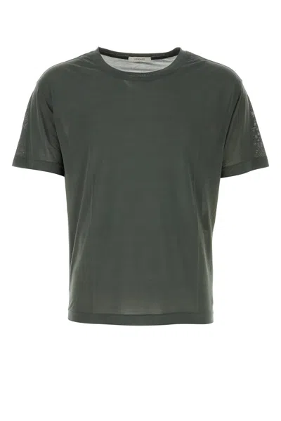 Lemaire Soft Silk T-shirt In Green
