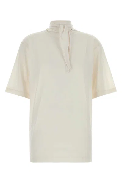 Lemaire Ivory Cotton T-shirt In Neutral