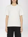 Lemaire Rib Minimalist Classic Crew Neck Cotton T-shirt In White
