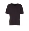 Lemaire Crewneck Ribbed Texture Plain Design T-shirt In Black