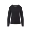 Lemaire Ribbed Crew Neck Long Sleeve Top In Black