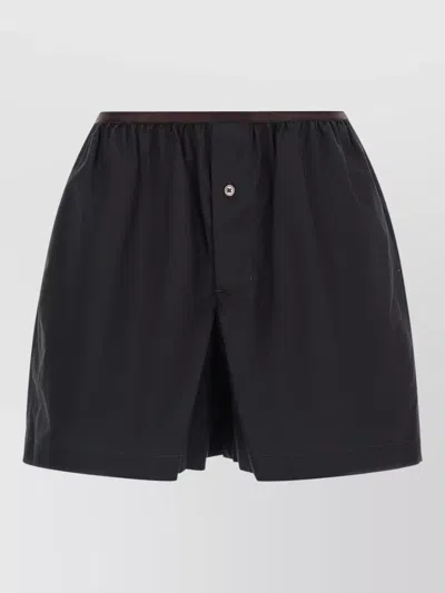Lemaire Tailored Boxer Shorts Button Detail Pockets In Black