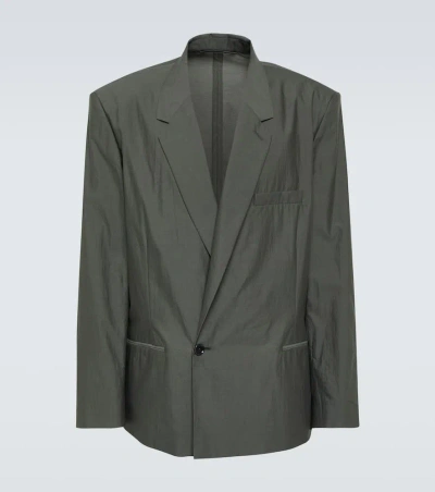 Lemaire Tailored Cotton And Silk Blazer In Grey