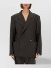 Lemaire Tailored Double Breasted Jacket In Brown