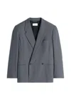Lemaire Double-breasted Tailored Blazer In Blue