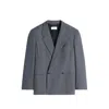 Lemaire Double-breasted Tailored Blazer In Gray
