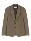 Lemaire Tailored Patch-pockets Blazer In Brown