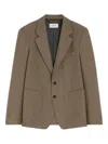 Lemaire Tailored Sb Jacket In Brown