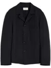Lemaire Black Overshirt Jacket In Wool Blend In Black
