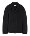 Lemaire Black Overshirt Jacket In Wool Blend In Black