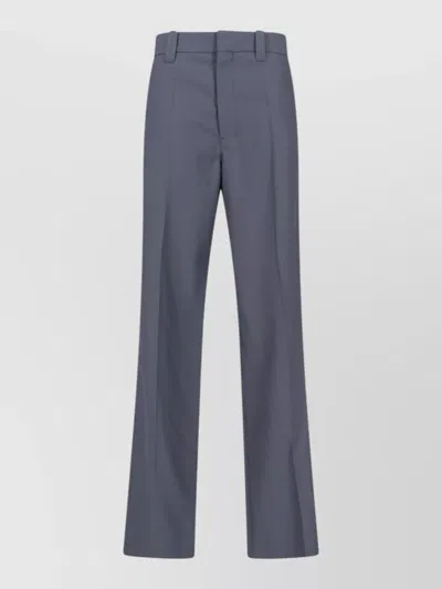 Lemaire Tailored Trousers Belt Loops Side Pockets In Blue