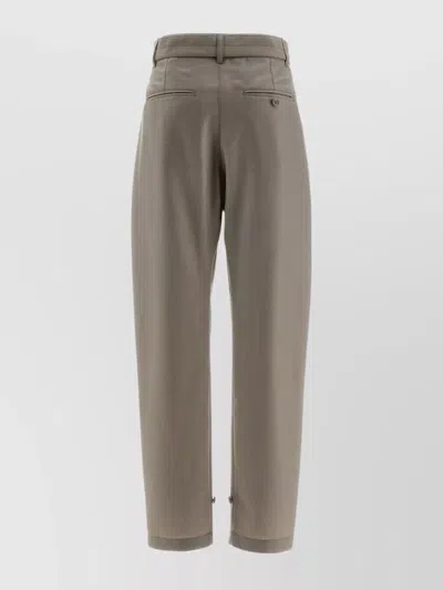 Lemaire Tailored Trousers With Adjustable Waist Tie In Gray