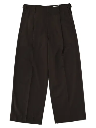 Lemaire Tailored Wide-leg Polyester-blend Cropped Pants In Black