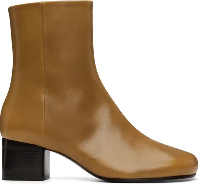 Lemaire Tan Anatomic 55mm Boots In Brown
