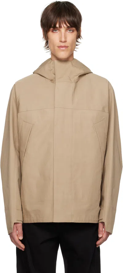 Lemaire Tan Soft Technical Parka Jacket In Br458 Latte Coffee