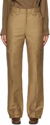 Lemaire Tan Straight Trousers In Br460 Camel