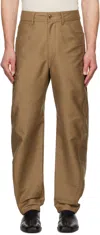 Lemaire Tan Twisted Workwear Trousers In Br460 Camel