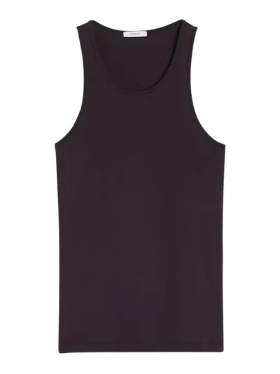 Lemaire Men Cotton Tank Top In Nero