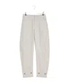Lemaire Beige Tapered Pants With Camal Buttons In White