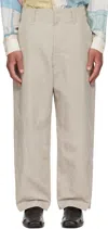 Lemaire Taupe Big Chino Trousers In Bg200 Mastic