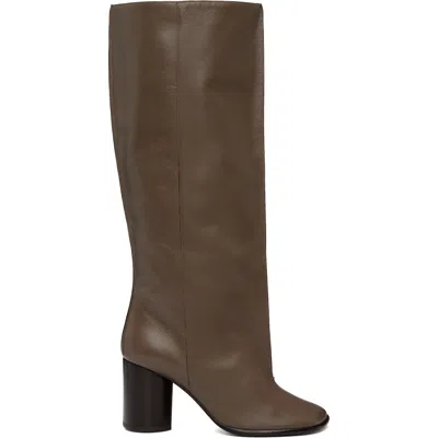 Lemaire Taupe Crease Sleeve Tall Boots In Brown