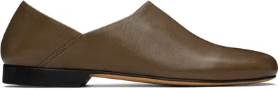 Lemaire Taupe Leather Slippers In Br437 Taupe