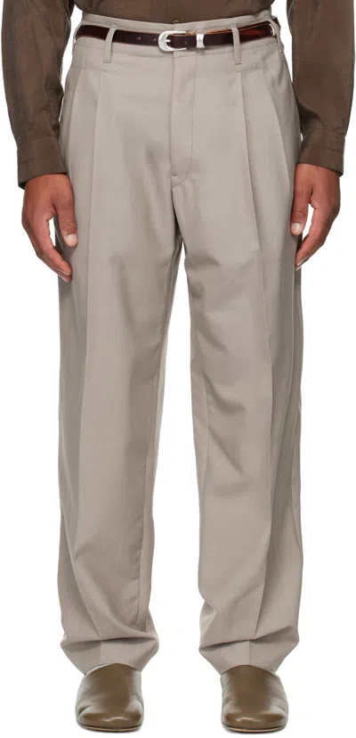 Lemaire Taupe Pleated Trousers In Neutral