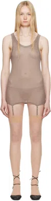 Lemaire Taupe Seamless Rib Suspenders Tank Top In Pu813 Misty Mauve