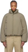 Lemaire Taupe Short Puffer Down Jacket In Gr685 Desert Sage