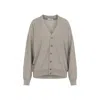 Lemaire Light Taupe Wool Relaxed Twisted Cardigan In Gray