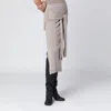 Lemaire Taupe Trompe-l'oeil Skirt In Blend In Gray