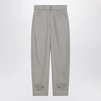 Lemaire Taupe Trousers With Ankle Tabs In Gray