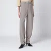Lemaire Taupe Trousers With Ankle Tabs In Gray